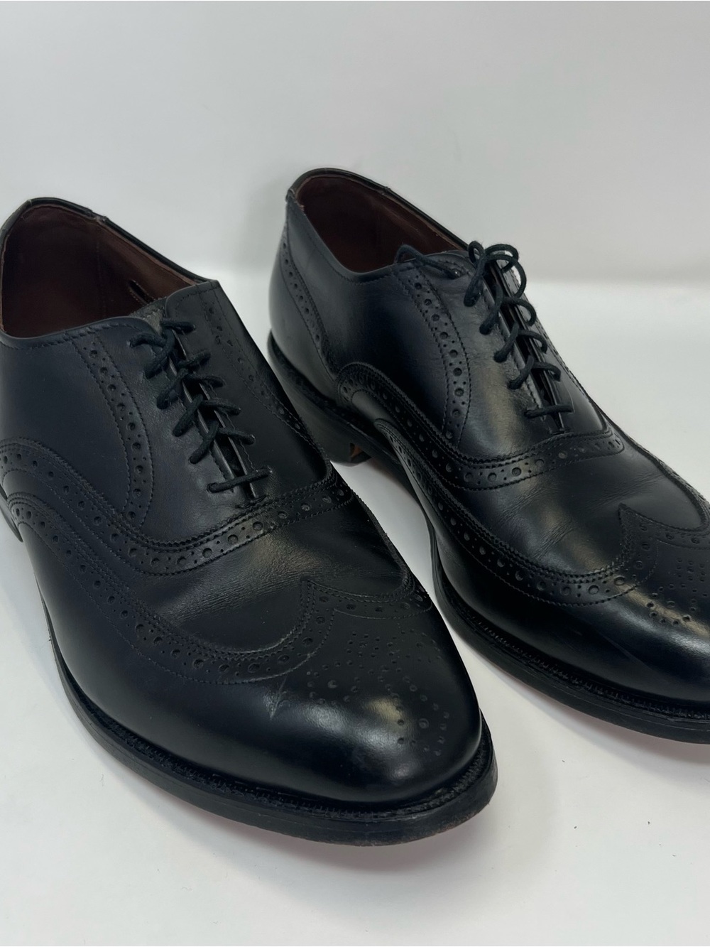 Allen Edmonds CHESTER Men BLACK Leather Shoes Oxfords BROGUE 8 E Retired Style